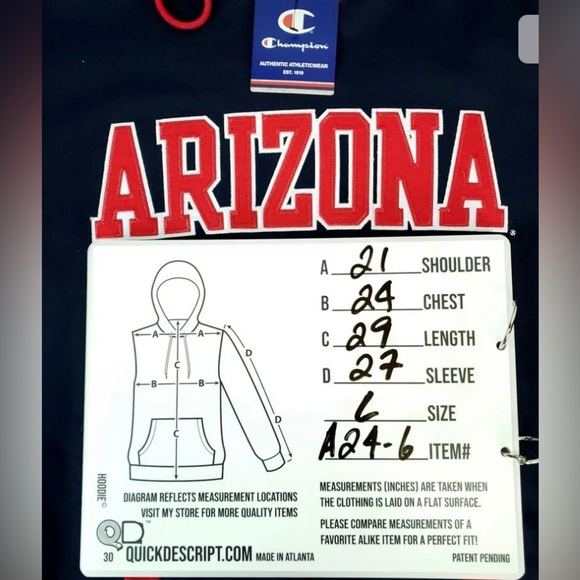 NWT-Champion Arizona wildcats college logo hooded sweatshirt size large - Picture 8 of 8
